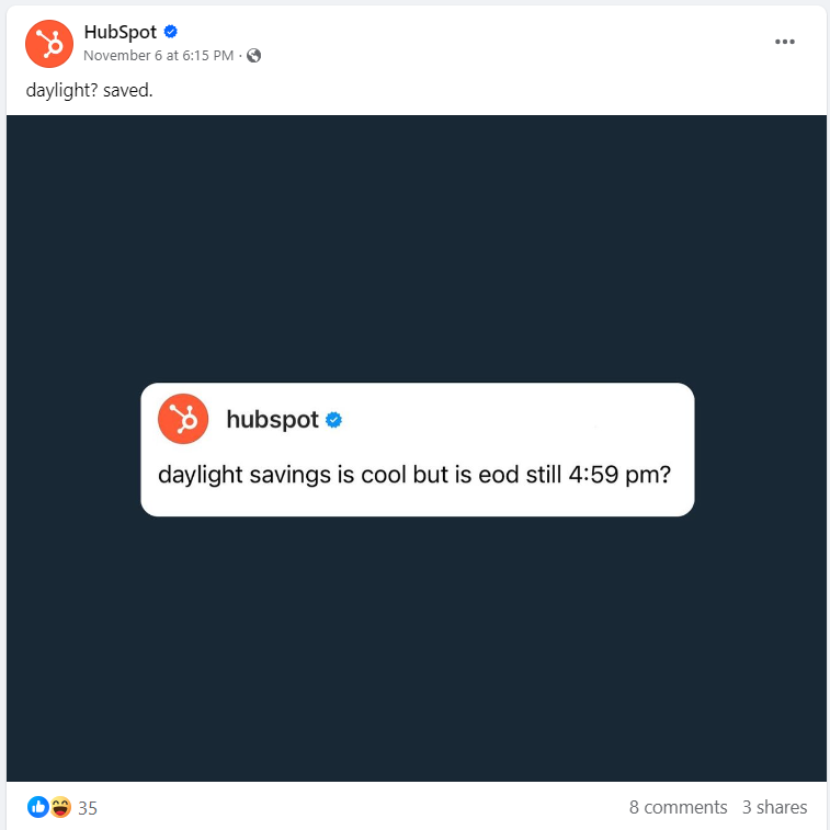 hubspot facebook post